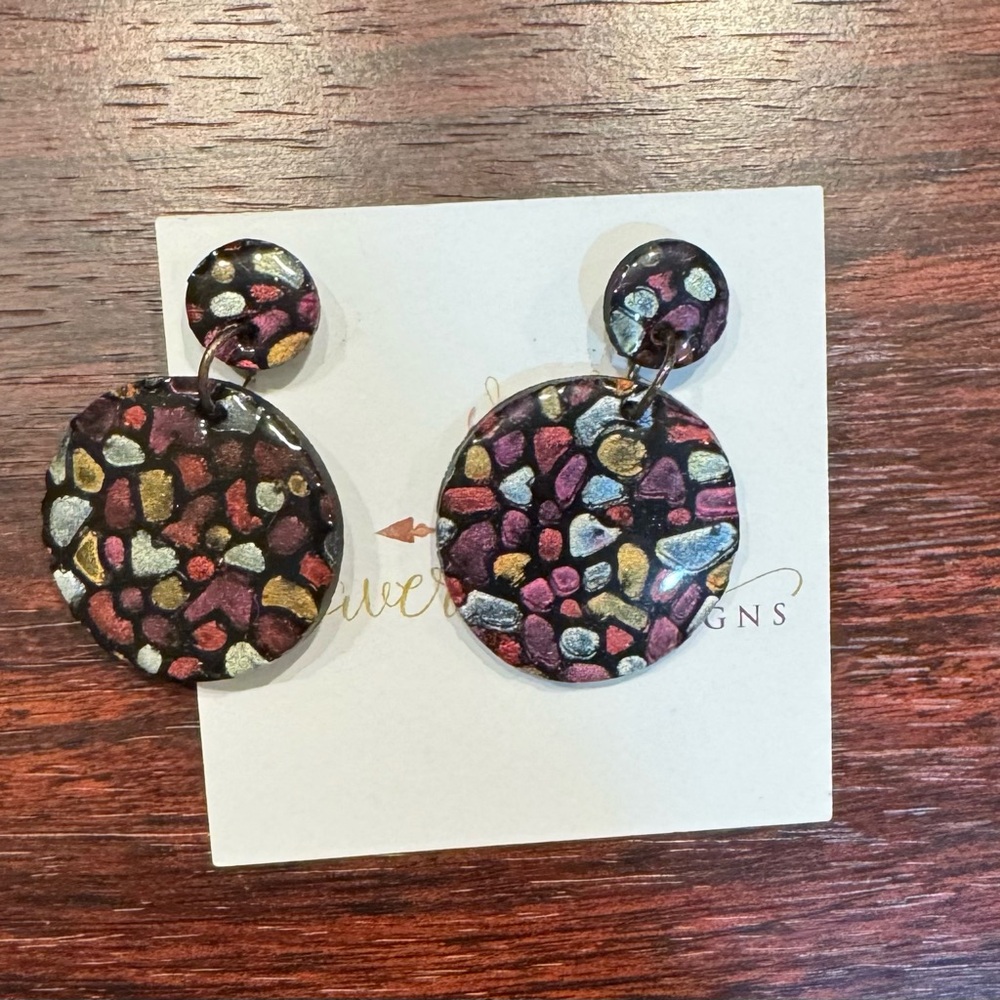 Colorful Mosaic Earrings boutique brand new